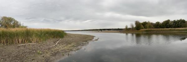 Low water level of Lake Champlain in Shelburne Bay